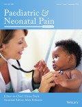 Paediatric and Neonatal Pain: Volume 1, Issue 1 September 2019